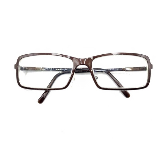 Prada PR59HV 8AE-1O1 Brown Rectangle Eyeglasses Frames 63-17 130 Italy Men Women - Picture 12 of 12